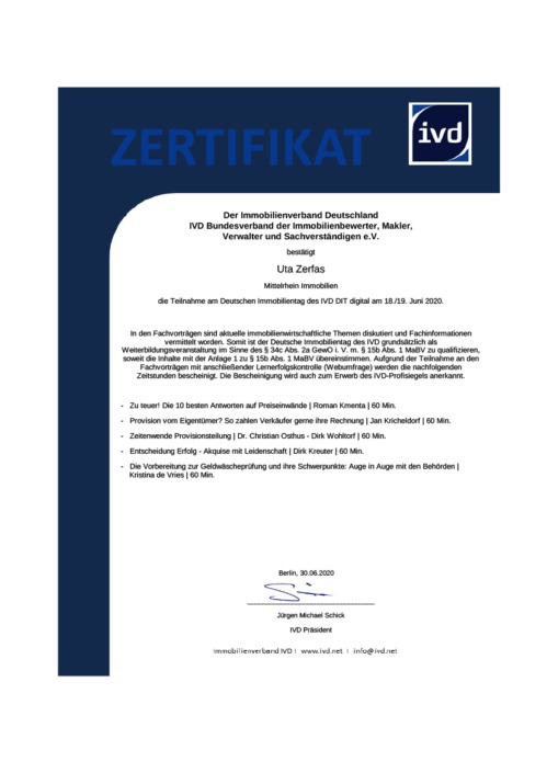 Mittelrhein Immobilien - Uta Zerfas, Andernach